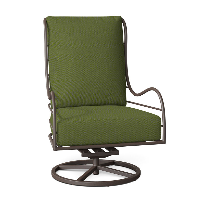 Carmel Aluminum Swivel Rocker - Slate Grey, Dove Sunbrella® Linen, No Welt