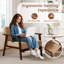 Chaise d'appoint à structure en bois d'hévéa avec accoudoirs pour le salon