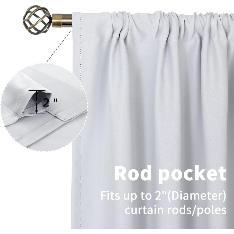 29x36" Greyish White Half Window Curtains