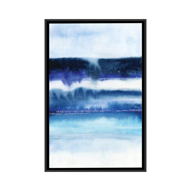 «Shore Break Abstract I», reproduction d'art sur toile tendue, Toile encadrée noire, Pas de tapis