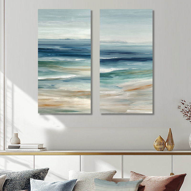 Ensemble de 2 impressions murales Golden Sunset, 40" H x 40" W