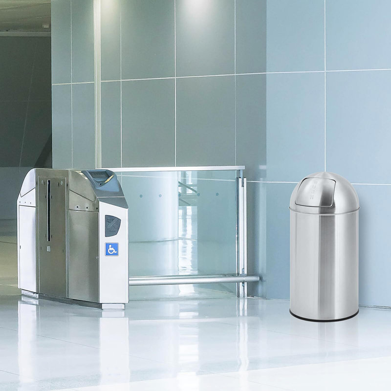 Stainless Steel Swing Top Kitchen Trash Can, 13L