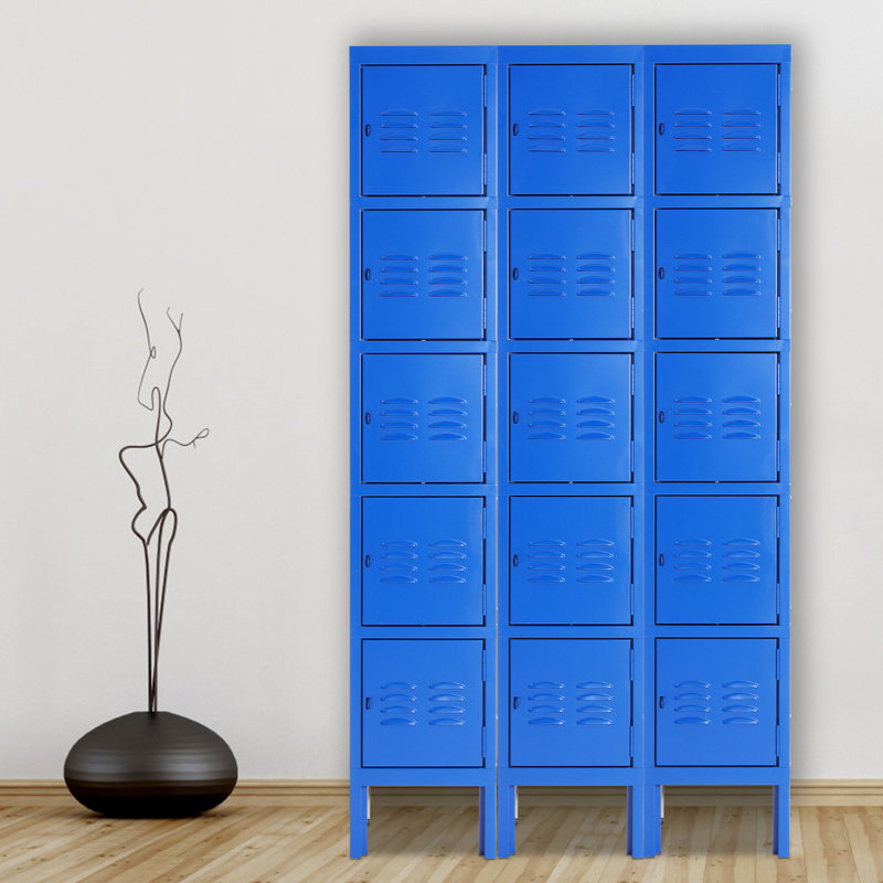 Casier à 5 niveaux et 5 sections, Bleu