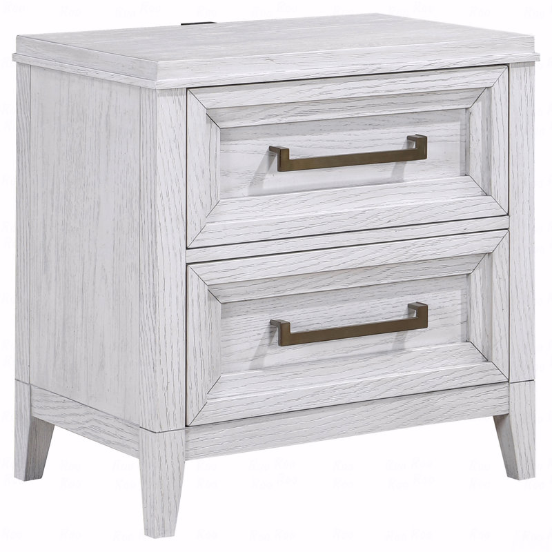 2-Drawer Bedroom Nightstand, Bedside Nightstand Table
