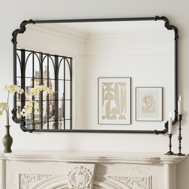 Miroir d'appoint Genan, 48 po x 32 po, Noir antique
