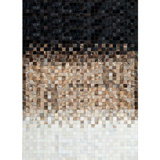 Verona Handmade Leather Ombre Taupe/Ivory Area Rug