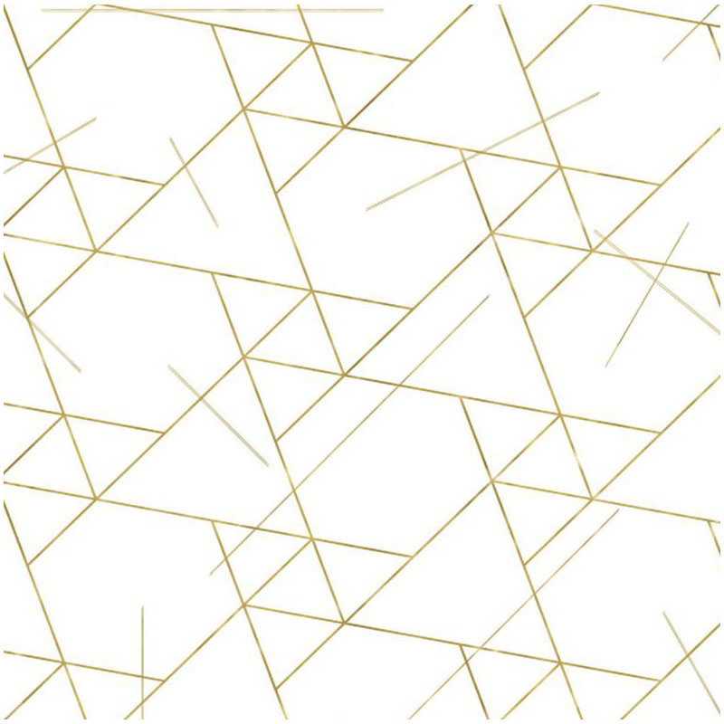 Geometric Peel & Stick Wallpaper Roll by Jamie Graney, White/Gold