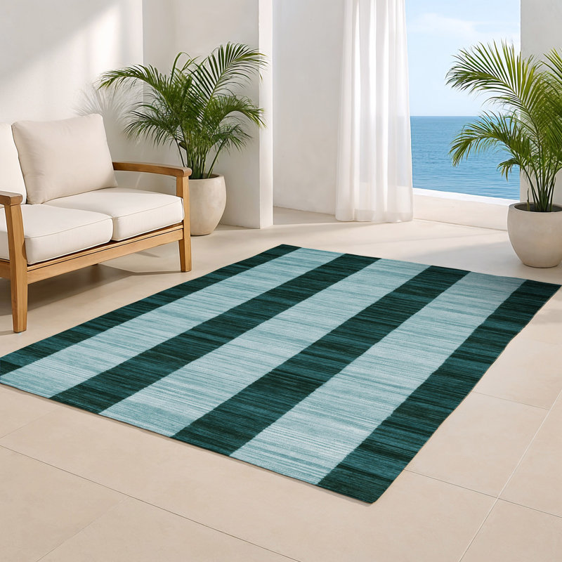 Tapis d'intérieur et d'extérieur à carreaux bleu, Rectangulaire 2 pi x 3 pi
