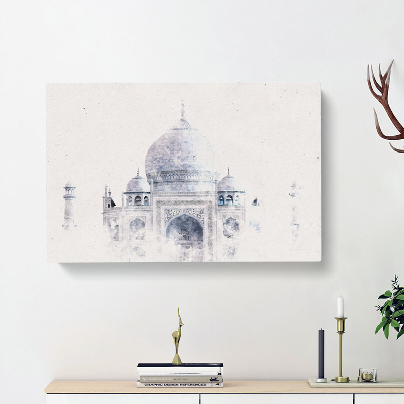 The Taj Mahal in Agra India - Wrapped Canvas, 40cm H x 60cm W x 3cm D
