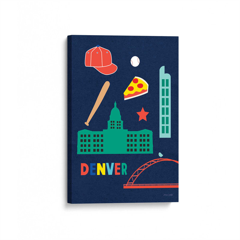 «City Fun Denver» par Ann Kelle, reproduction d'art sur toile, H 24 po x l 18 po, Toile tendue, Ne s’applique pas
