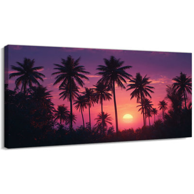  Art mural de plage côtière, palmier, photos de plage océanique, art mural sur toile de bord de mer tropical, art de plage pour le salon, décor de palmier pour mur de chambre à coucher, 12 po x 24 po