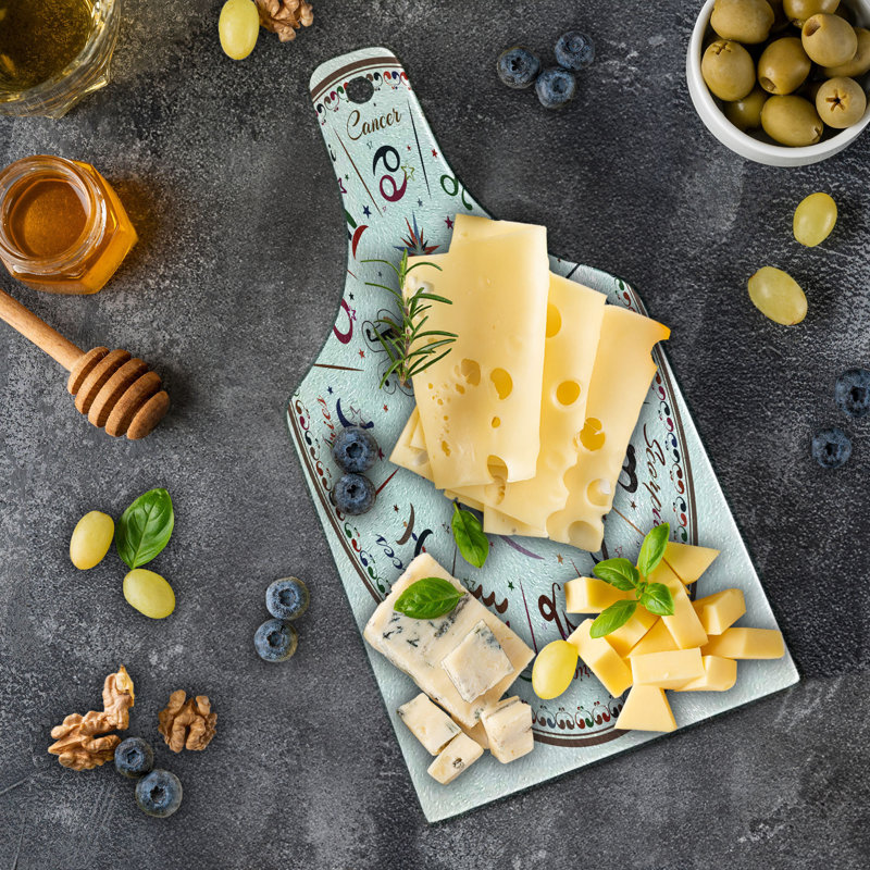 Astrology Multicolor Tempered Glass Rectangular Cutting Board