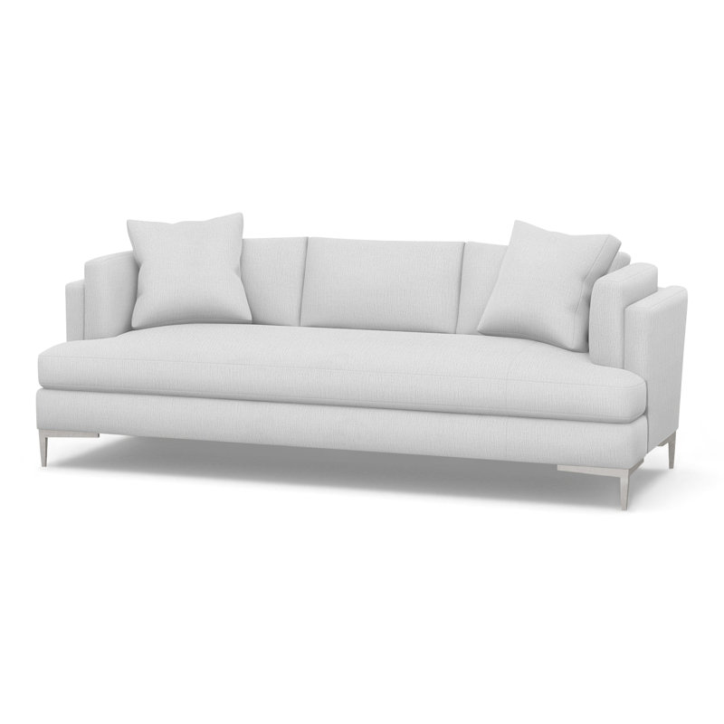 Aiden Upholstered 90.5'' Sofa, Polished Stainless, Page Snow (Performance fabric) 1355-91