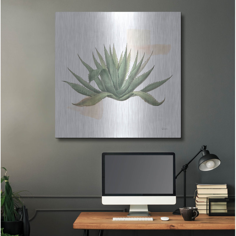 «Desert Color Succulent 1» par Sue Schlabach, art mural en métal, H 36 po x l 36 po