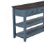 Console rétro avec deux tablettes ouvertes, structure et pieds en bois de pin massif-98550759-129860968