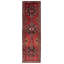 Tapis de couloir rouge en laine noué à la main de conception unique 3 pi 11 po x 13 pi 3 po Herakleios