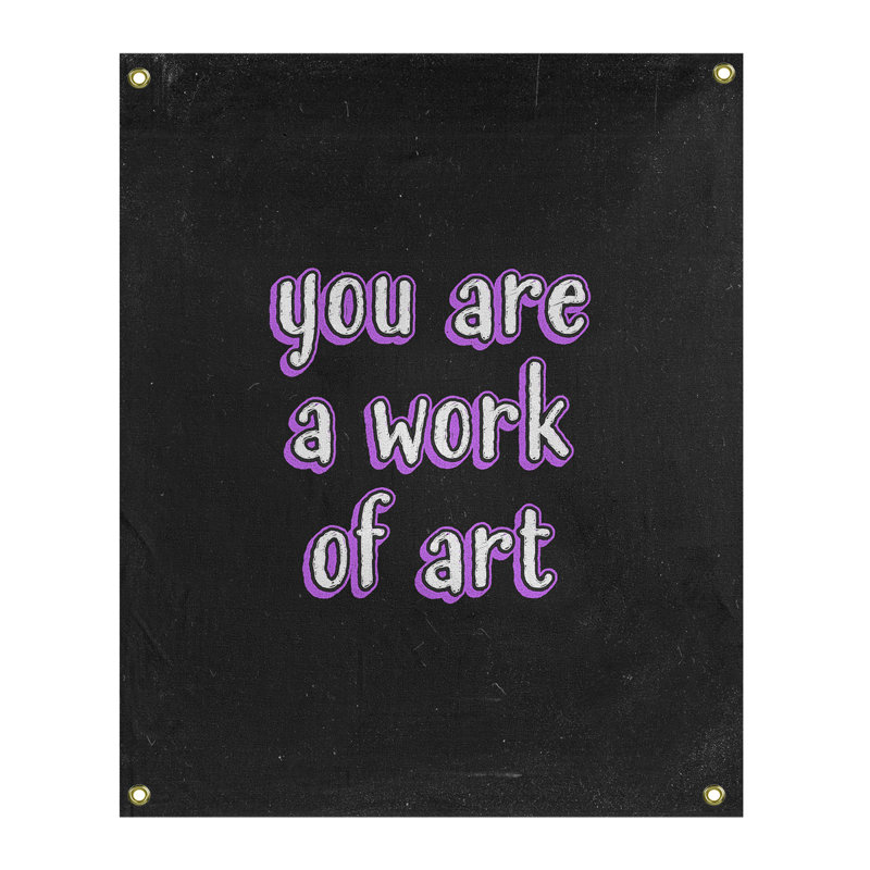 Tapisserie en polyester tableau noir quot, H 80 po x l 59 po, Mauve