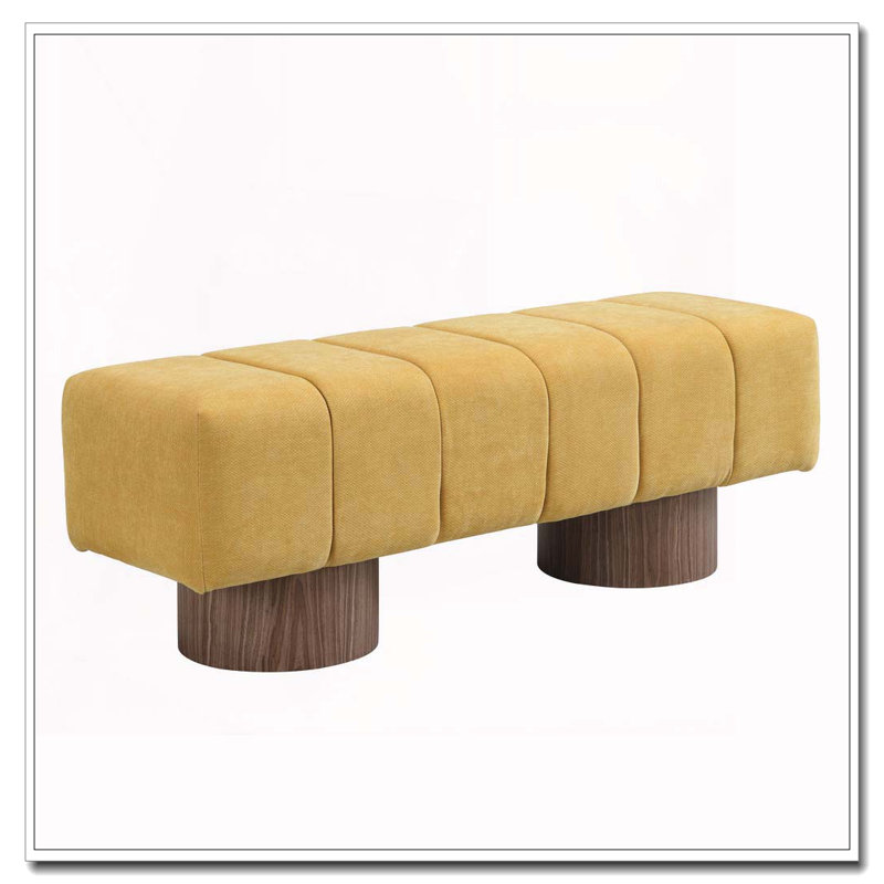 Banc de salle à manger rembourré, Jaune