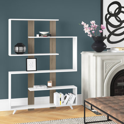 Kelbe 64" H x 47'' W Geometric Bookcase