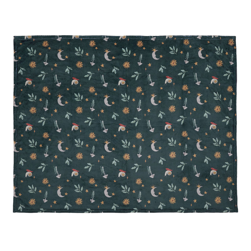 Botanical Mushrooms Floral Blanket