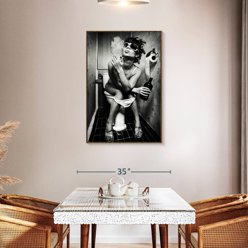 Femme dans la toilette, 29" x 43", Floating Frame Walnut