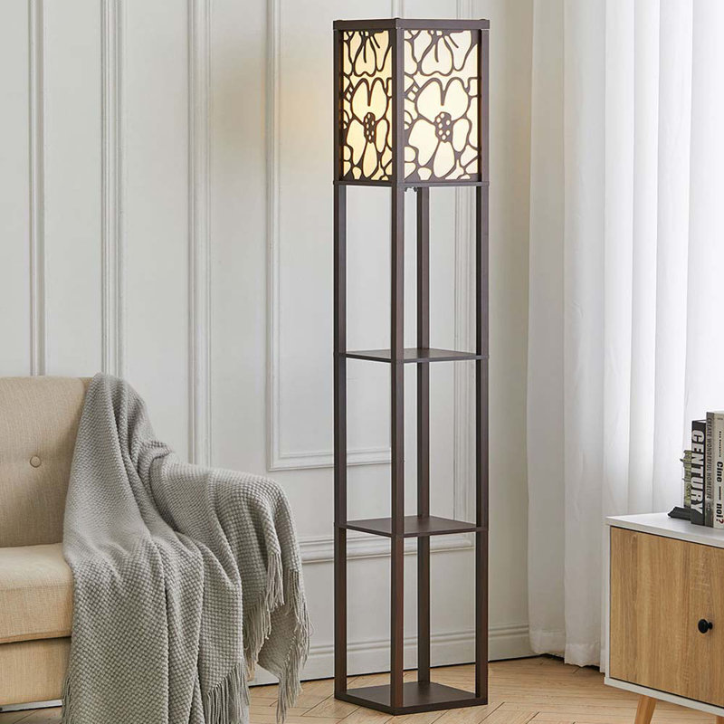 Cullacabardee 160cm Column Floor Lamp, Walnut