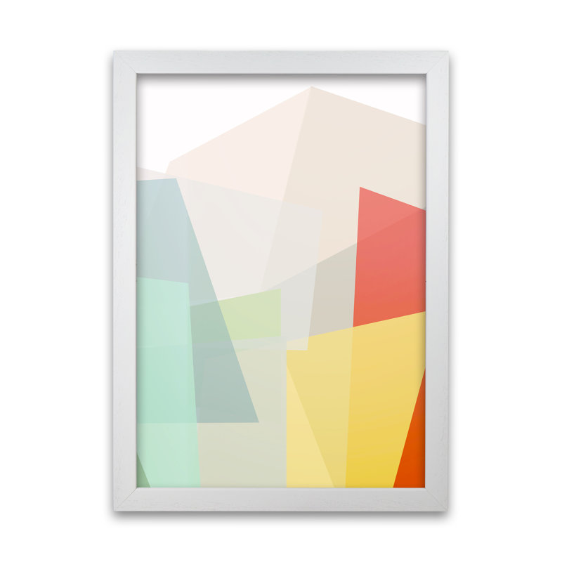 Colourful Abstract Geometric Original 2 - Print, 59cm H x 42cm W x 3cm D, White Frame