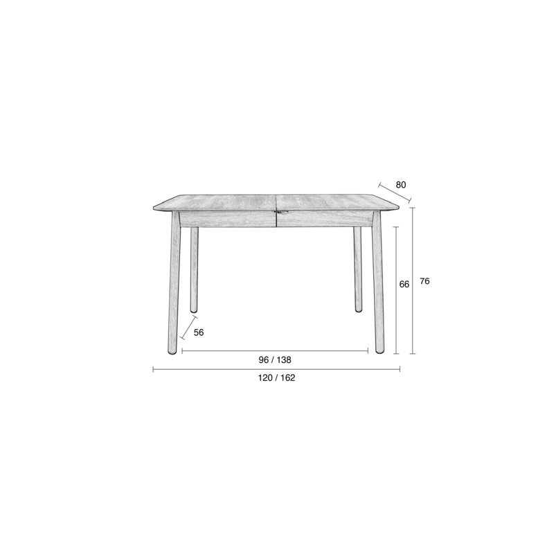 Glimps Walnut Wood Dining Table, 30"H x 64"L x 32"W