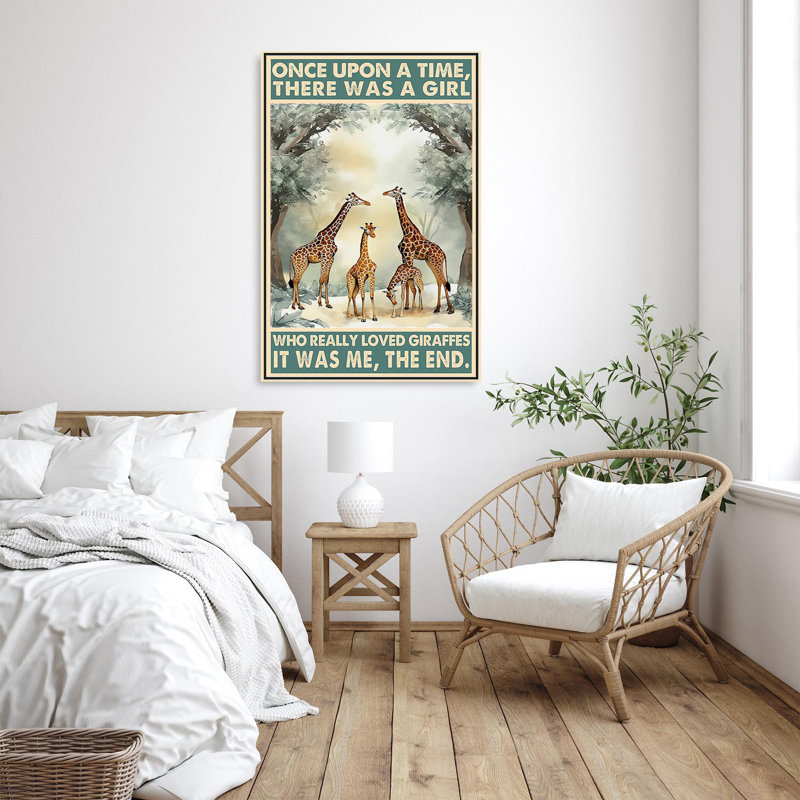 «Who Really Love Giraffes», reproduction d'art graphique sur toile tendue, H 36 po x l 24 po x P 1,25 po