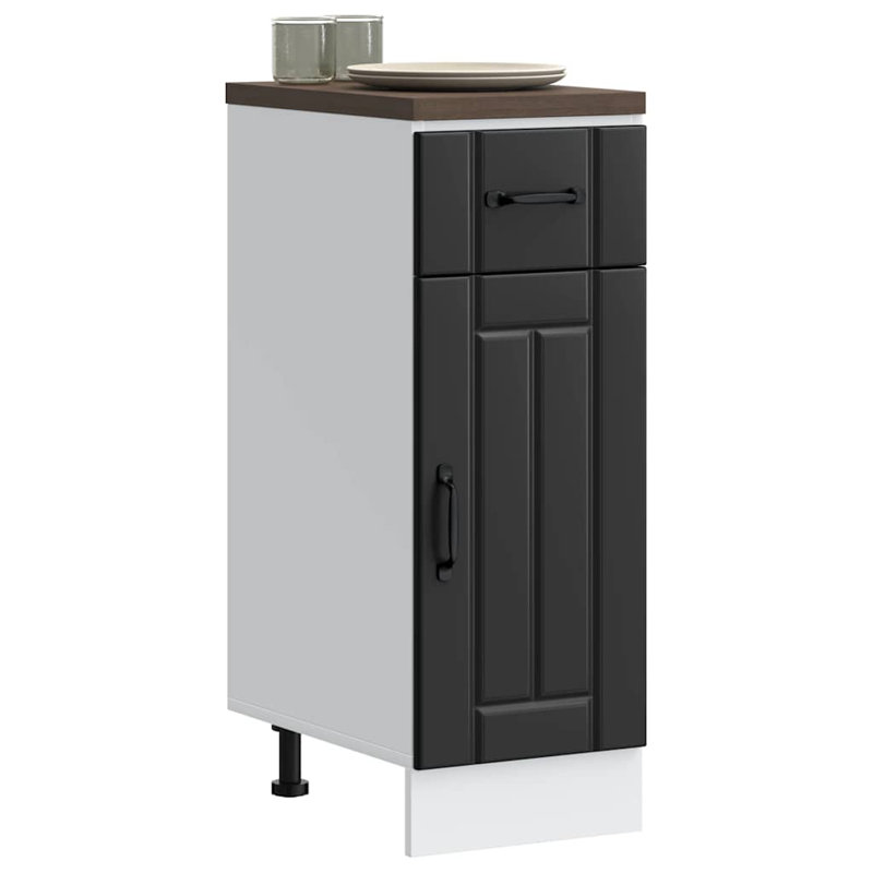 Kitchen Base Cabinet Lucca Engineered Wood, Black