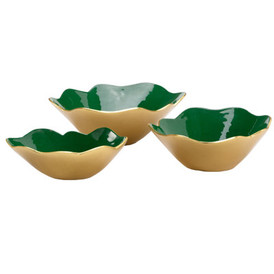 Bol décoratif contemporain en métal 3 pièces