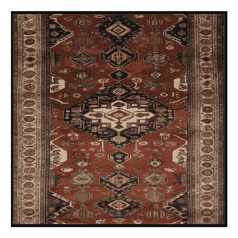 Tapis brun lavable à la machine, Carré 3 pi