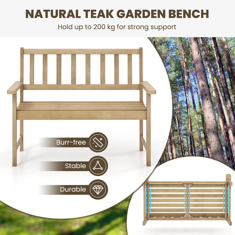 Solid Wood Outdoor Bench