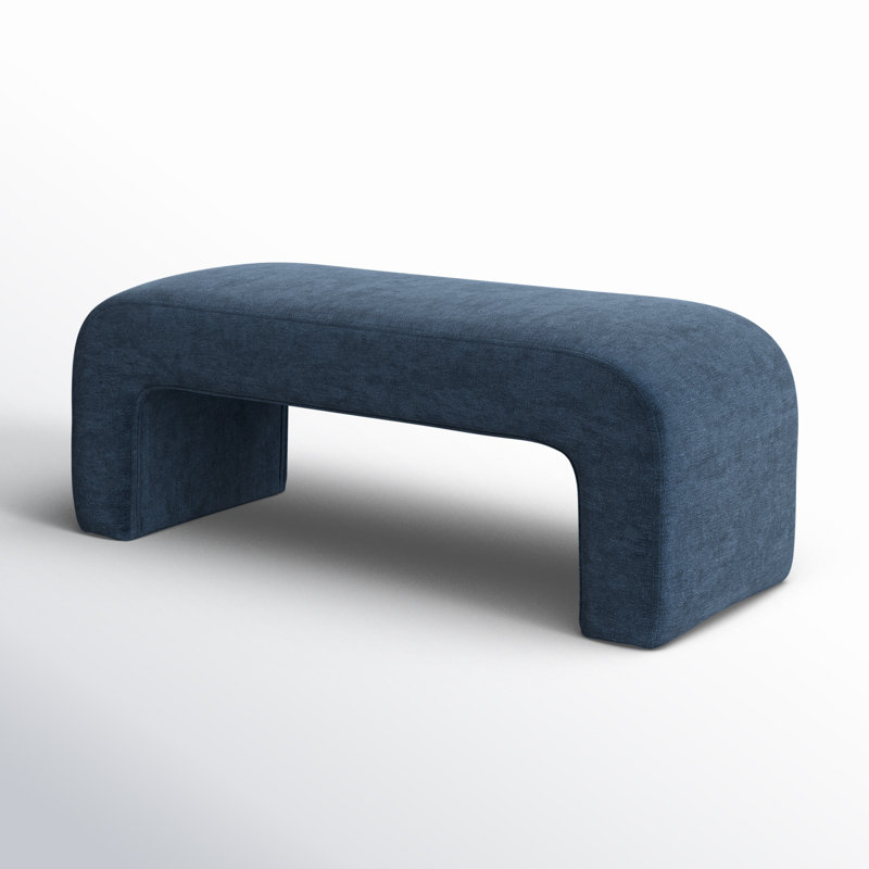 Banc rembourré Ichika, Chenille bleu