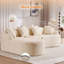 Canapé modulaire en forme de L Boneless avec méridienne incurvée, canapé modulaire en chenille beige blanc, mousse à haute densité 30D, canapé-lit modulaire minimaliste pour le salon.-680287902