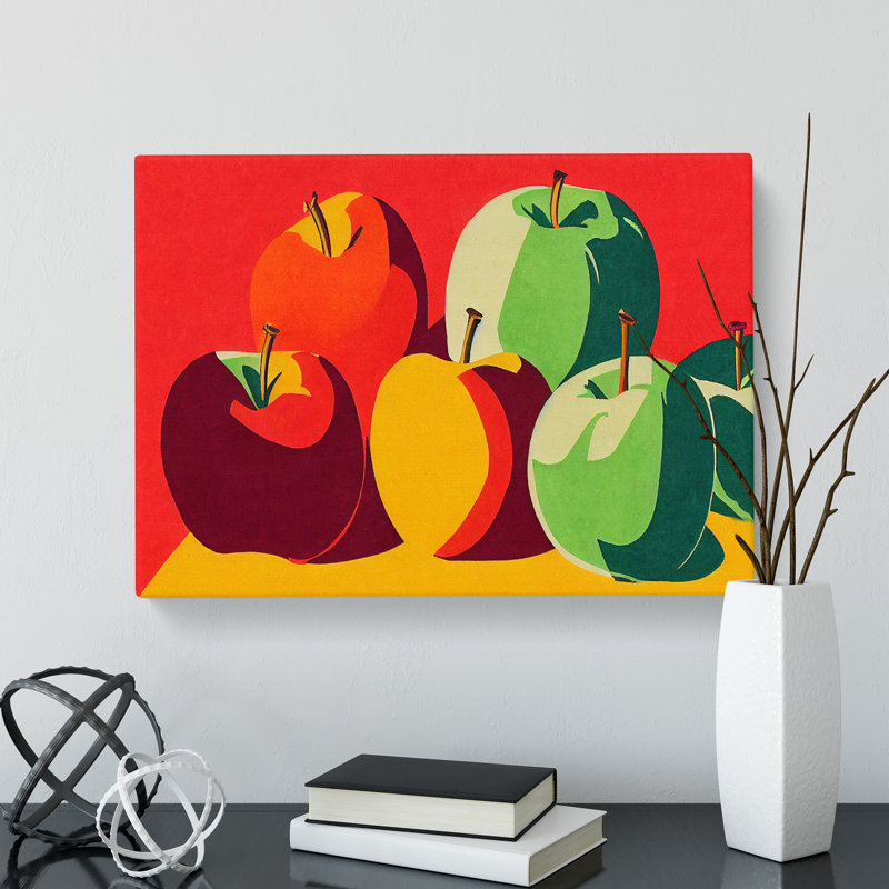 Pop Art Apple Fruit Vol.2 Abstract - Wrapped Canvas, 40cm H x 60cm W x 3cm D