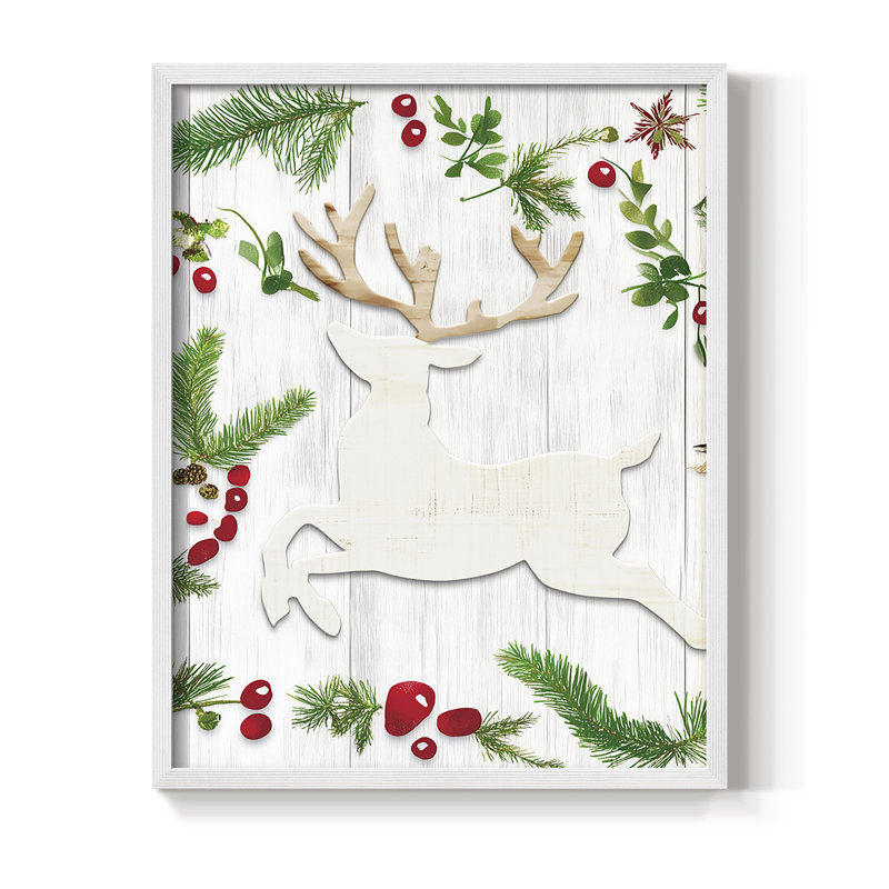 Reproduction encadrée - bois massif, H 11 po x l 9 po, Blanc