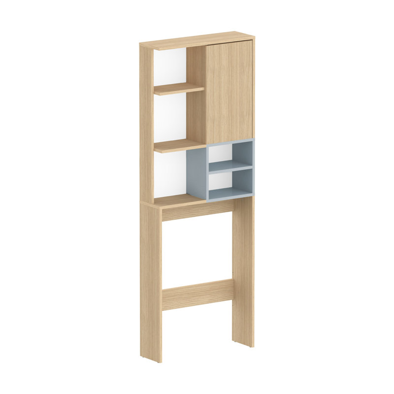 Kes Bathroom Storage, Light Oak/Grey