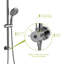 Douche de 10 pouces - deux têtes, 5 modes de sortie d'eau, fixation murale, accessoire de salle de bain-121169421