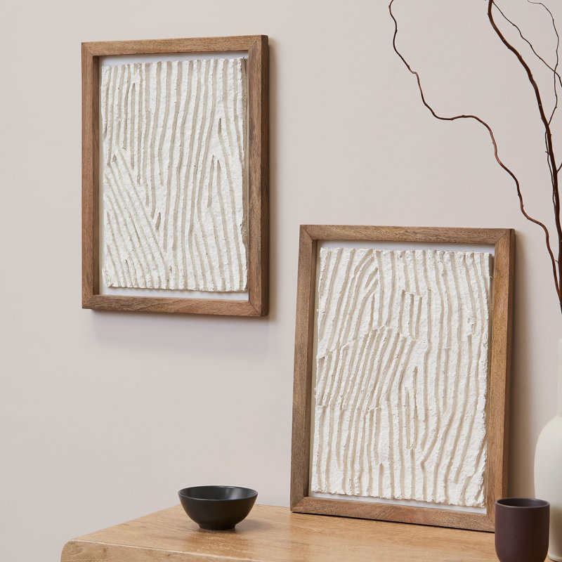 Abstract Solid Wood Wall Decor, Art - III, Set of 2