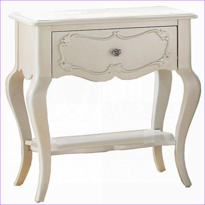 Table de chevet avec tiroir et tablette Traditional