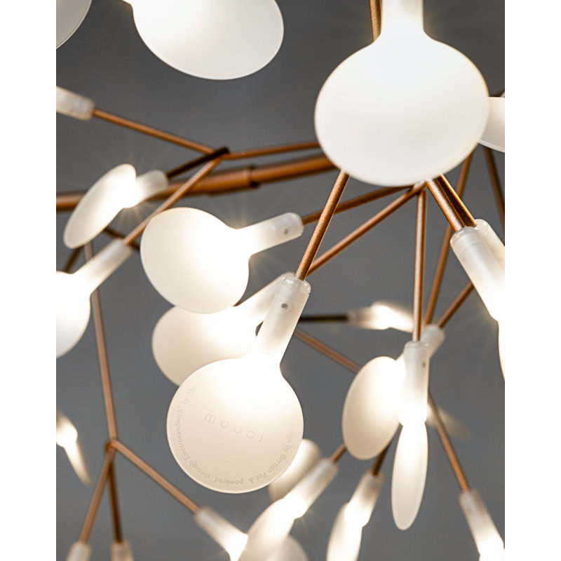 Heracleum III LED Chandelier, Copper, 20.9" H x 28.3" W x 28.3" D, 157.5"