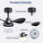 24" Small  Ceiling Fan with Light remote control ,Modern Low Profile black Ceiling Fan, 6-Speeds Quiet Reversible DC motor  for Bedroom,Kitchen-1926859572
