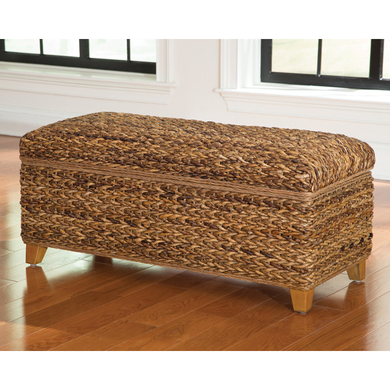 Banc de rangement en osier Aayush