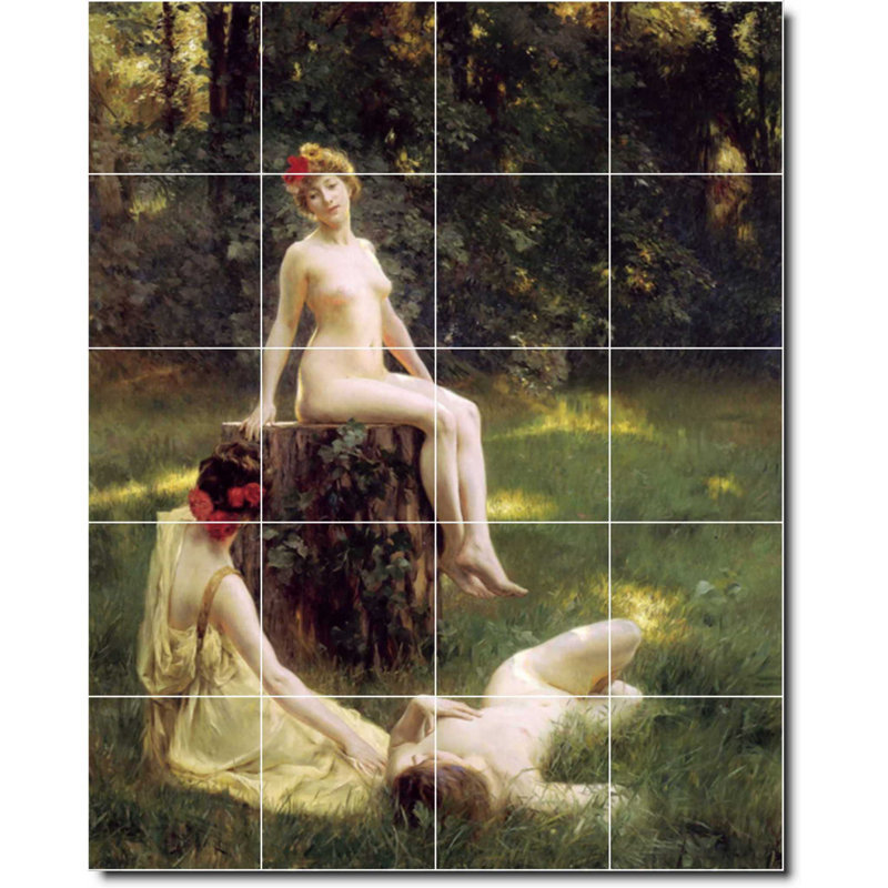 Carreau de céramique décorative 24 po x 30 po 6 po x 6 po, Julius Stewart, peinture nue W08445