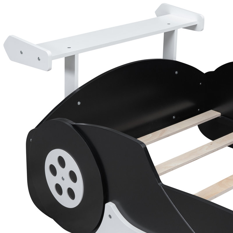 Lit plateforme simple avec roulettes, Lit simple, Noir