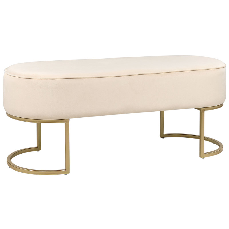 Kopstal Polyester Upholstered Bench, Cream
