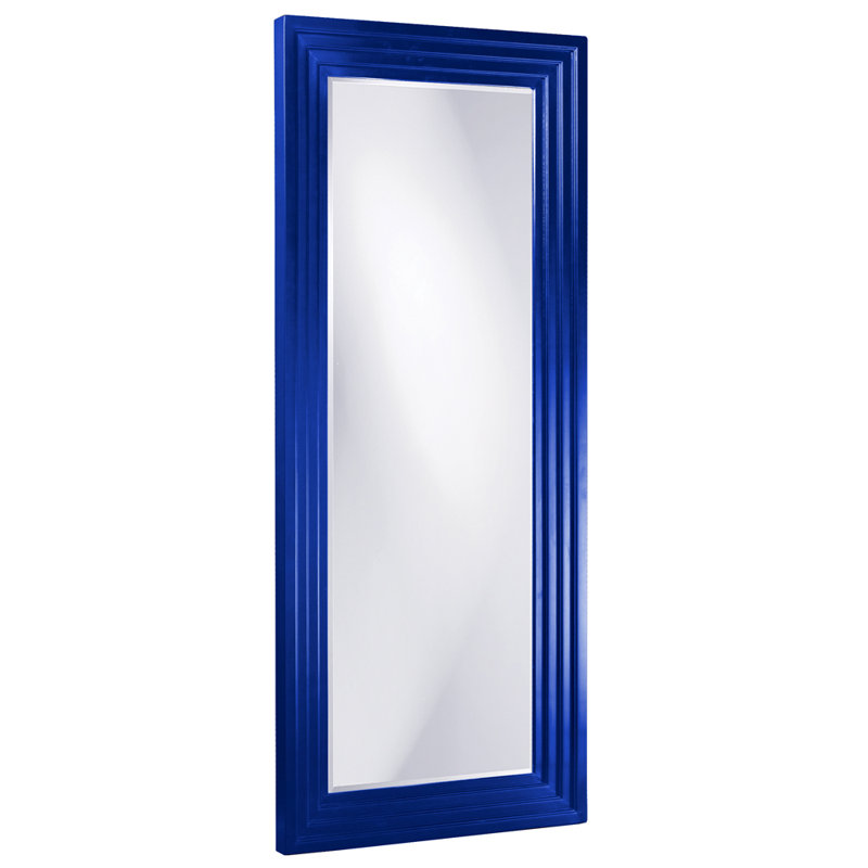 Amy Wood Flat Wall Mirror, 82" x 34", Navy