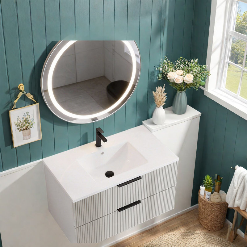 Meuble-lavabo moderne (doit inclure le meuble-lavabo et le lavabo) avec rangement