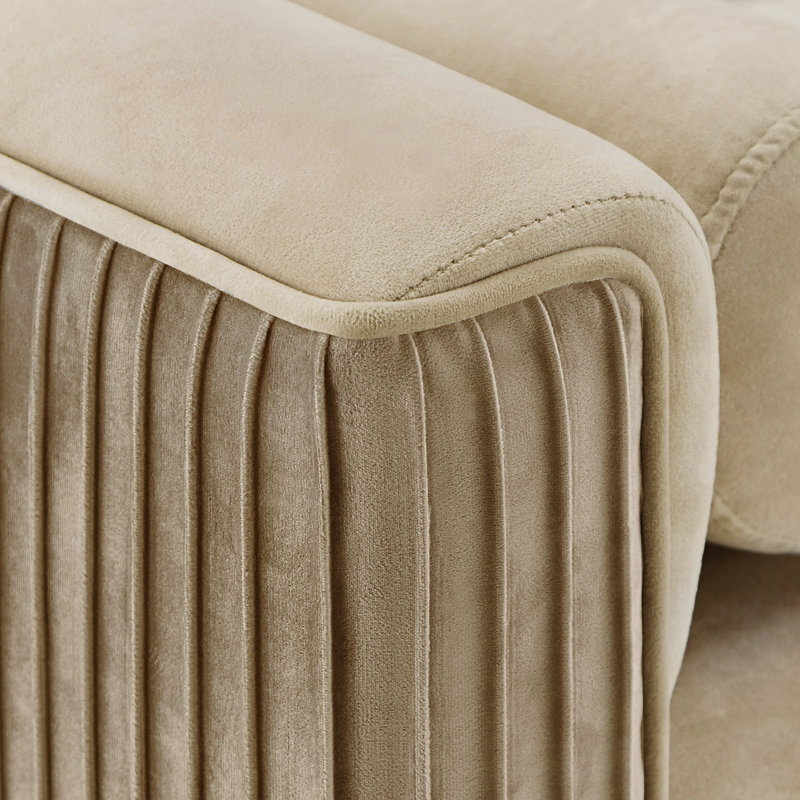 Banc rembourré Grena, Beige et sable